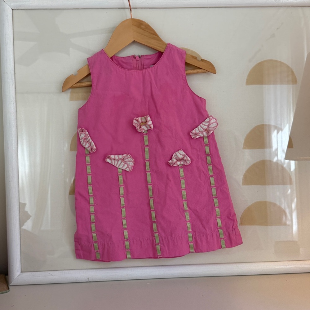 Lilly Pulitzer Pink Flower Applique Dress